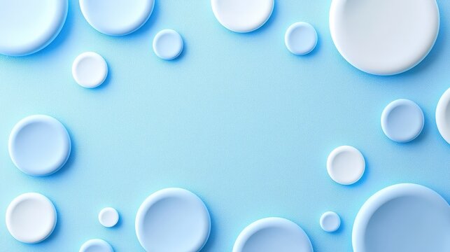 A playful blue background with whimsical polka dot patterns, great for children's products, party invitations, or fun digital graphics.