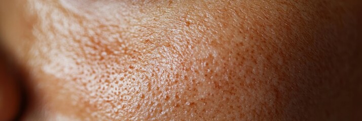 Close-up of textured skin surface highlighting pores and natural details.