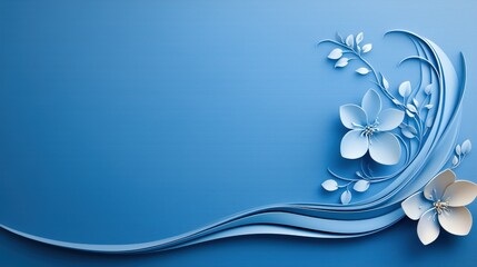 Poster - A rich blue background with intricate lace-like patterns, perfect for elegant designs, vintage-inspired projects, or luxurious branding elements.