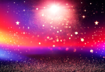 Poster - Red and white bokeh lights create a warm, festive glow against a dark background.