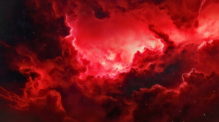 Wall Mural - ethereal space universe galaxy, luminous red abstract light, mysterious wallpaper dark black, infini