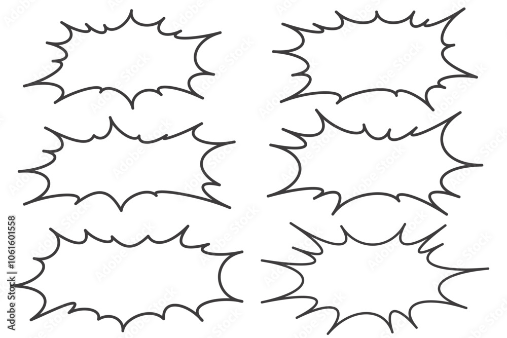 Boom Dialog Box Comic manga speech frame. Vector bubble balloon burst. Effect text ...