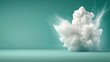 © admin_design - Dynamic explosion of white powder on green background, a dramatic visual representation of energy, power, and chaos