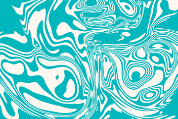 Sea blue color funky texture swirl twirl twisted pattern. Abstract vector groovy hippie psychedelic background. Summer beach colorful trippy y2k style twisted simple geometric abstract liquid backdrop