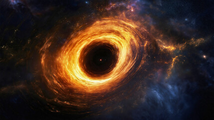 Wall Mural - mysterious black hole astronomy, cosmic science space universe cosmos, star circle galaxy exploratio