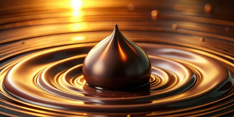 Poster - A Single Drop of Melted Chocolate Creates Concentric Ripples in a Pool of Liquid Chocolate