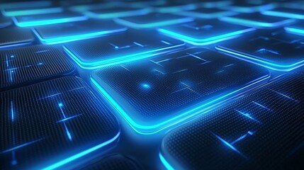 Leinwandbilder - Explore the intricate digital abstract technology concept with illuminated keyboard patterns and innovative visual designs