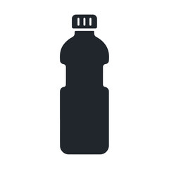 Plastic mineral drink water bottle black silhouette bold vector icon design