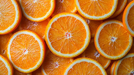 Orange slices. Seamless background. Orange fruit texture. Fruits for healthy eating concept.