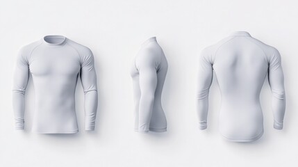 blank white rash guard mockup front and back view.