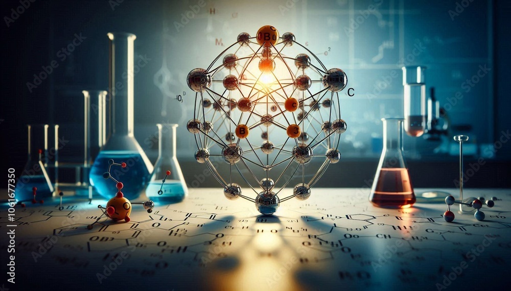 chemical compounds and scientific formulas structure 3d Background ...