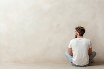 Man Sitting on Floor in Modern Office Space