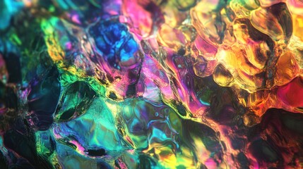 Poster - a holographic texture displaying vibrant rainbow colors, with a smooth
