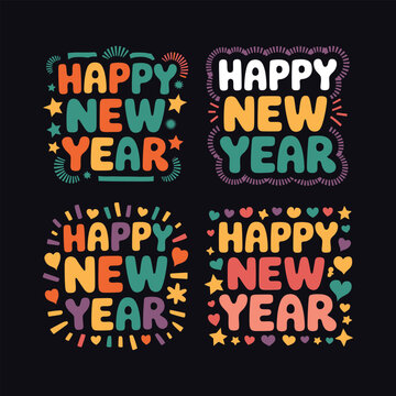 Happy New Year Typography Design