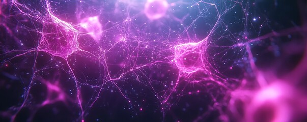 Poster - Abstract depiction of neural connections with vibrant colors and cosmic elements.