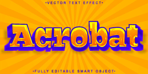 Poster - Cartoon Acrobat Vector Fully Editable Smart Object Text Effect