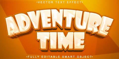 Poster - Cartoon Orange Adventure Time Vector Fully Editable Smart Object Text Effect