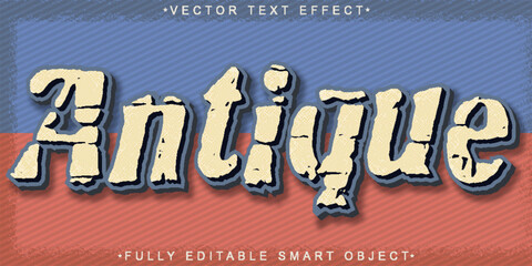 Poster - Vintage Antique Vector Fully Editable Smart Object Text Effect