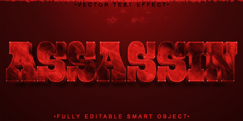 Poster - Red Assassin Vector Fully Editable Smart Object Text Effect
