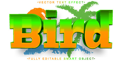 Poster - Bird Animal Vector Fully Editable Smart Object Text Effect