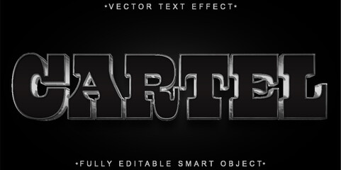 Poster - Mafia Cartel Silver Dark Vector Fully Editable Smart Object Text Effect