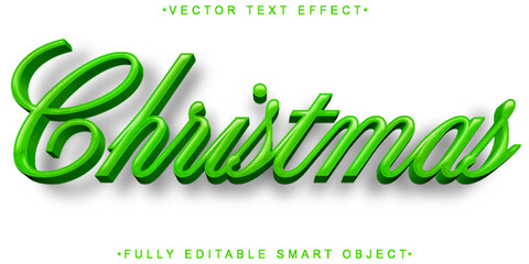Poster - Green Christmas Vector Fully Editable Smart Object Text Effect