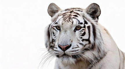 Wall Mural - white tiger, albino isolated on white background studio shot