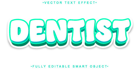 Poster - White Turquoise Dentist Vector Fully Editable Smart Object Text Effect