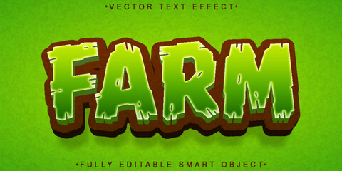 Poster - Cartoon Farm Vector Fully Editable Smart Object Text Effect