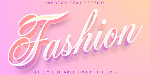 Poster - Pink White Fashion Vector Fully Editable Smart Object Text Effect