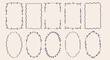 © Nastya - Rectangle and oval wavy scallop frame in doodle trendy vintage style. Border with elegant outline loop for greeting cards. Rectangular shapes with curvy and jagged borders.