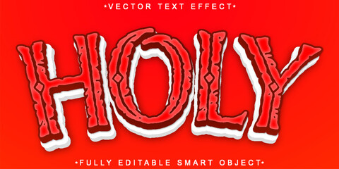 Poster - Red Holy Religion Vector Fully Editable Smart Object Text Effect