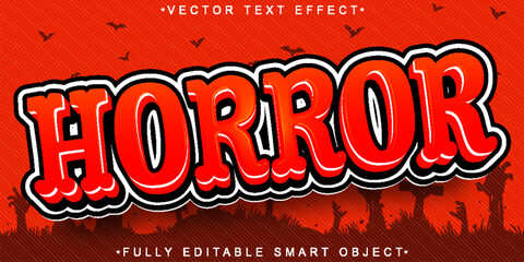 Poster - Cartoon Horror Vector Fully Editable Smart Object Text Effect