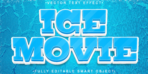 Poster - Blue Ice Movie Vector Fully Editable Smart Object Text Effect
