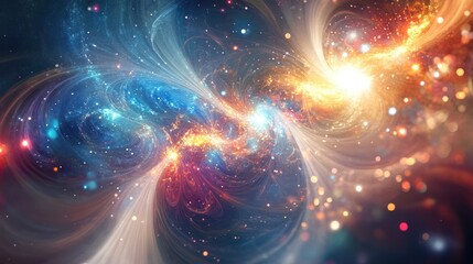 milky way, featuring intricate celestial patterns and bright cosmic lights, surrounded