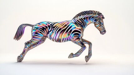 Aufkleber - zebra with a mesmerizing blend of colors spiraling across its body. the zebra's striking patterns