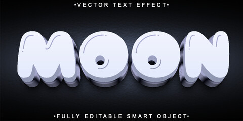 Poster - Cartoon Moon Vector Fully Editable Smart Object Text Effect