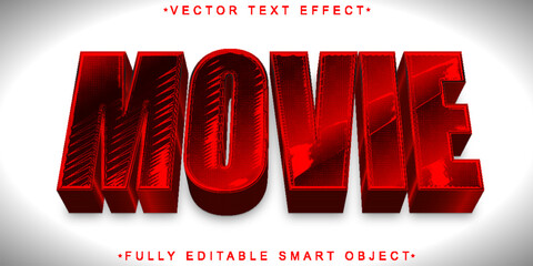 Aufkleber - Movie Vector Fully Editable Smart Object Text Effect