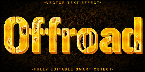 Poster - Yellow Off Road Vector Fully Editable Smart Object Text Effect
