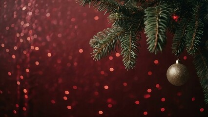 christmas background and christmas tree and sparkling bokeh lights in winter, merry christmas card h