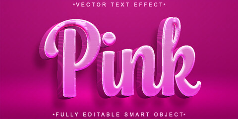Poster -  Cute Pink Vector Fully Editable Smart Object Text Effect