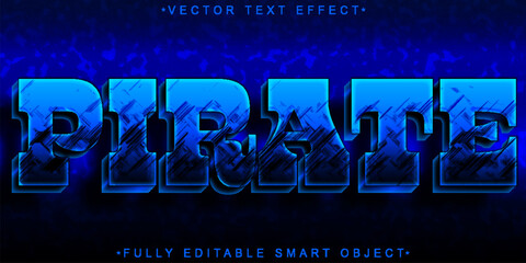 Poster - Blue Pirate Vector Fully Editable Smart Object Text Effect