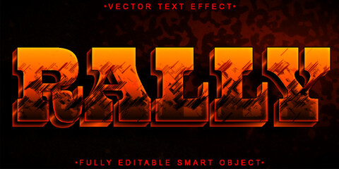 Poster - Worn Fast Car Rally Vector Fully Editable Smart Object Text Effect