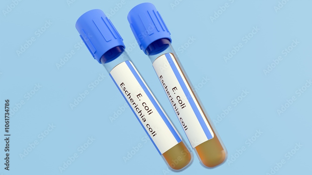 3d rendering of test tubes labeled with 