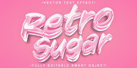 Poster - Retro Sugar Vintage Vector Fully Editable Smart Object Text Effect