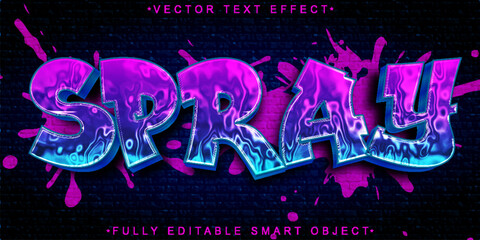 Poster - Graffiti Spray Vector Fully Editable Smart Object Text Effect