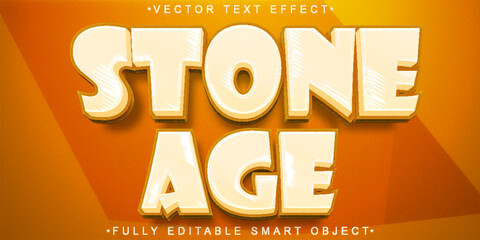 Poster - Cartoon Stone Age Vector Fully Editable Smart Object Text Effect