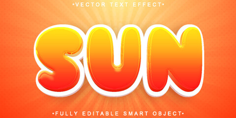 Poster - Cartoon Sun Vector Fully Editable Smart Object Text Effect
