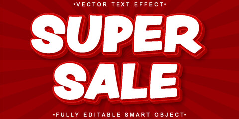 Poster - Cartoon Super Sale Vector Fully Editable Smart Object Text Effect