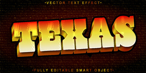 Poster - Texas Vector Fully Editable Smart Object Text Effect